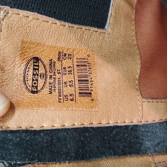 Fossil Womens Leather Comfort Tall Wedge Boots shoes sz 6.5 - Picture 11 of 13